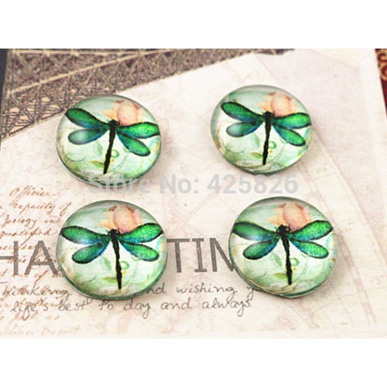 Glass Cabochons Dragonfly