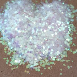 White Chunk Hexagon Glitters 