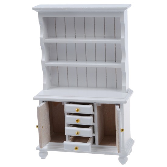 Miniature Multifunction Wood Cabinet Bookcase White