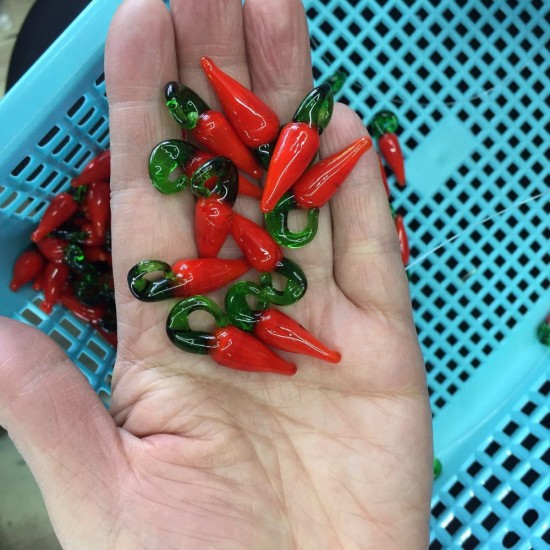 Hot Pepper Glass Charms