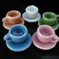 Mini Colorful Coffee Cup and Saucer