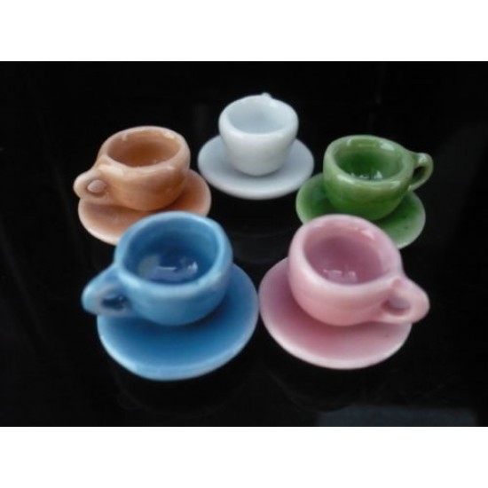 Mini Colorful Coffee Cup and Saucer