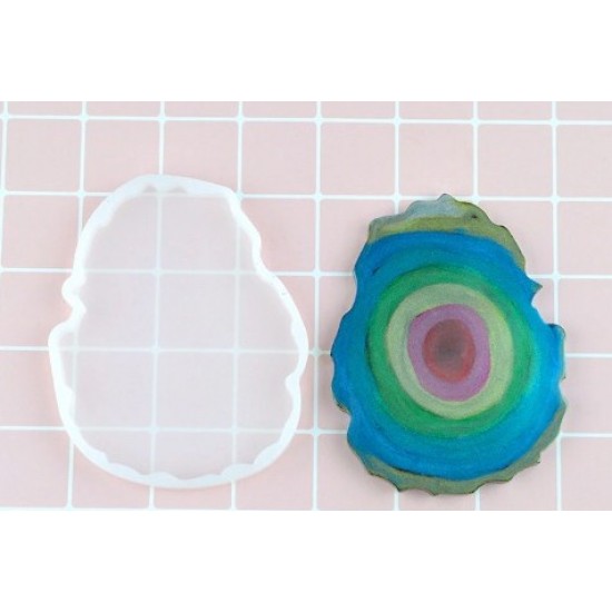 oval uneven edge coaster mold