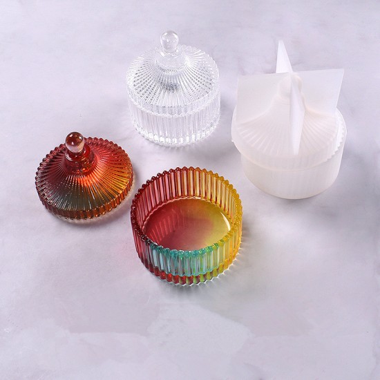 Round Stripe Jewelry Holder Case Mold