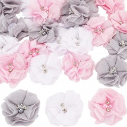 Chiffon Flowers Rhinestone Beads