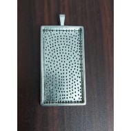 Long Silver Rectangle Pendant