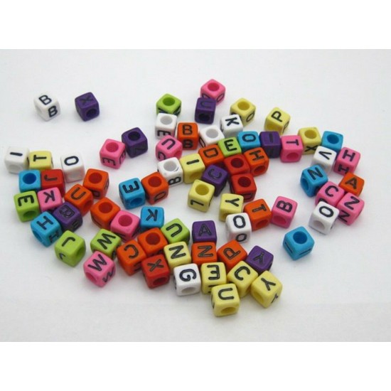 Square Color Alphabet Bead