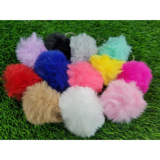 Fur Pompom Keychain