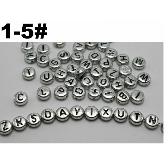 Silver Alphabet Beads