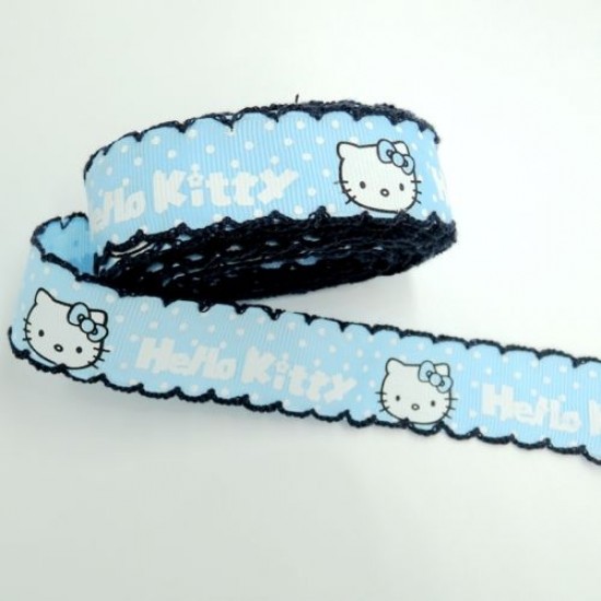 Blue Crochet Hellokitty Grosgrain Ribbon