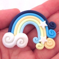 Kawaii Blue Clay Rainbow 