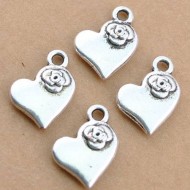 Tibetan Silver Alloy Heart /Flower Pendants 