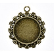 Round Bronze Plated Frame Cameo Settings 