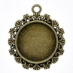 Round Bronze Plated Frame Cameo Settings 