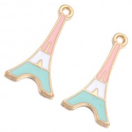 Tower Pink White&Blue Enamel