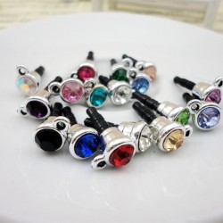 Crystal Rhinestones DIY Accessory Earphone Jack Plug 3.5mm Dust Plug