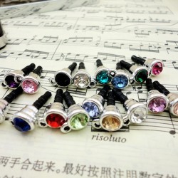 Crystal Rhinestones DIY Accessory Earphone Jack Plug 3.5mm Dust Plug