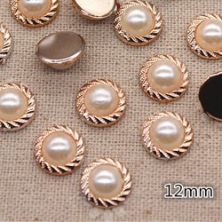 Golden Circle Pearl Plastic Flatback