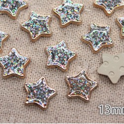 Glitter AB Golden Star Plastic 