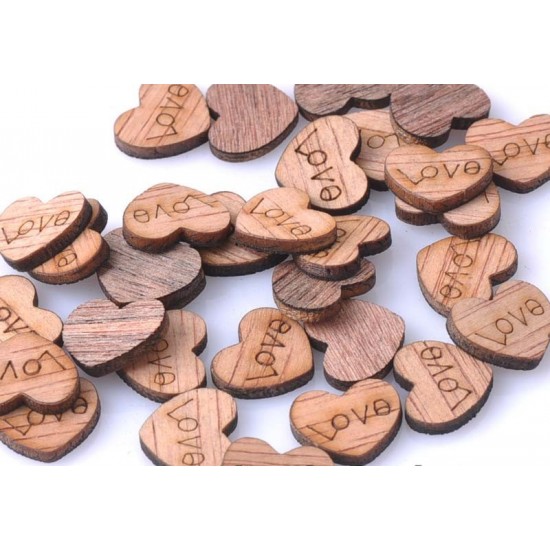 Natural Love wooden Heart 