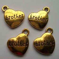 Gold Brother Charm pendant 