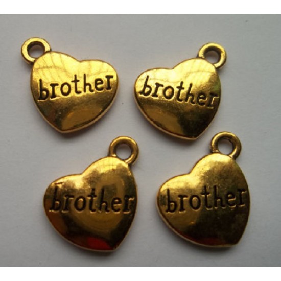 Gold Brother Charm pendant 