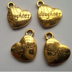 Gold Heart Daughter Charm