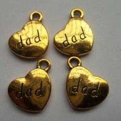 Gold Heart Dad Charm