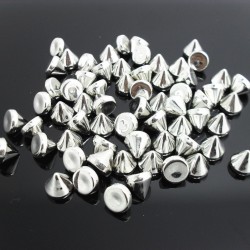 Silver Tone Metallic Rock Punk Acrylic Spike