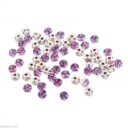 Mauve Glass Single Claw Rhinestone 