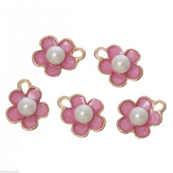 Pink Enamel Pearl flower