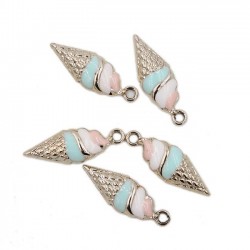 Pink White &Blue Cone charm