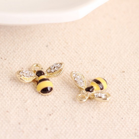 Lovely Rhinestone bee Charms