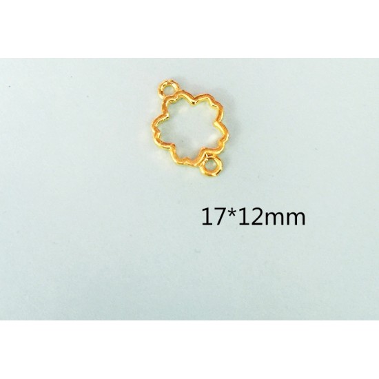 DIY Bracelet mini Flower Gold Charm Bezel 