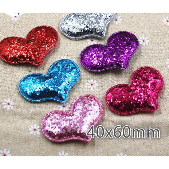 Solid Glitter Heart patches 