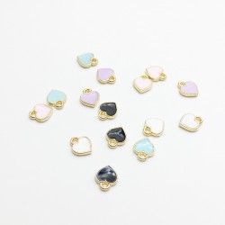 Small Enamel Heart Charms