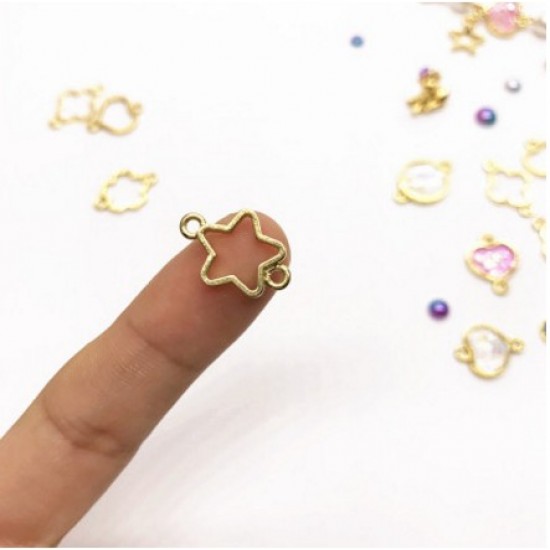 DIY Bracelet mini Star Gold Charm Bezel 