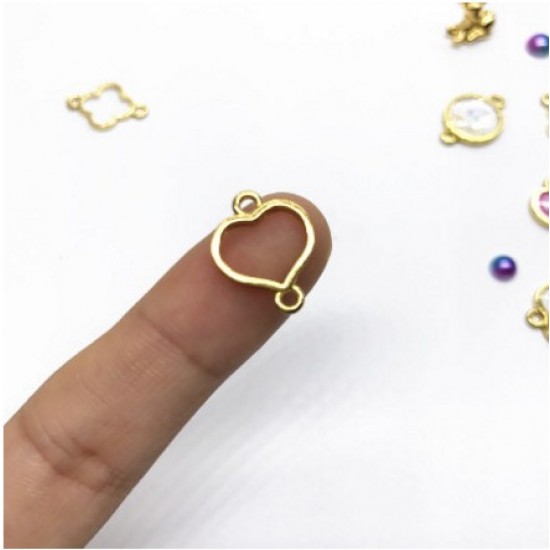 DIY Bracelet Mini Heart Gold Charm Bezel 