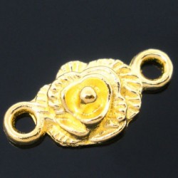 Gold Plated Flower Charm Connectors 