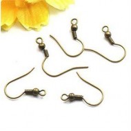 Brass colors EARRING HOOK COIL