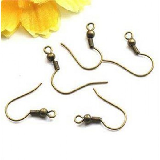 Brass colors EARRING HOOK COIL