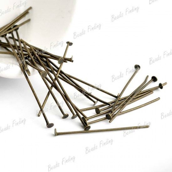 Brass Flat headpin - 30mm