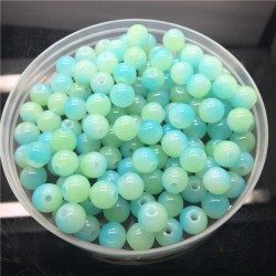 Blue and Green Double color Glass Round Bead