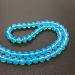 Sea Blue Glass Round Beads