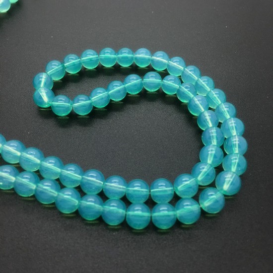 Light Blue Glass Round Bead