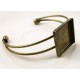 Bronze Plated Square Bangle Base Bracelet Blank Tray 