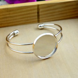 Silver Plated Bangle Base Bracelet Blank Tray Bezel