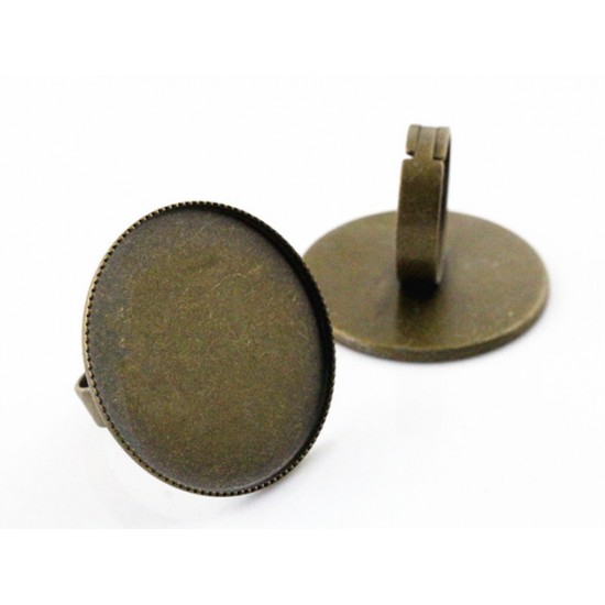 Brass Round Adjustable Ring Settings Blank