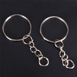 Polished Silver Color 25mm Keyring Keychain