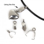 Stainless Steel Pendant Clasps Pinch Clip Bail